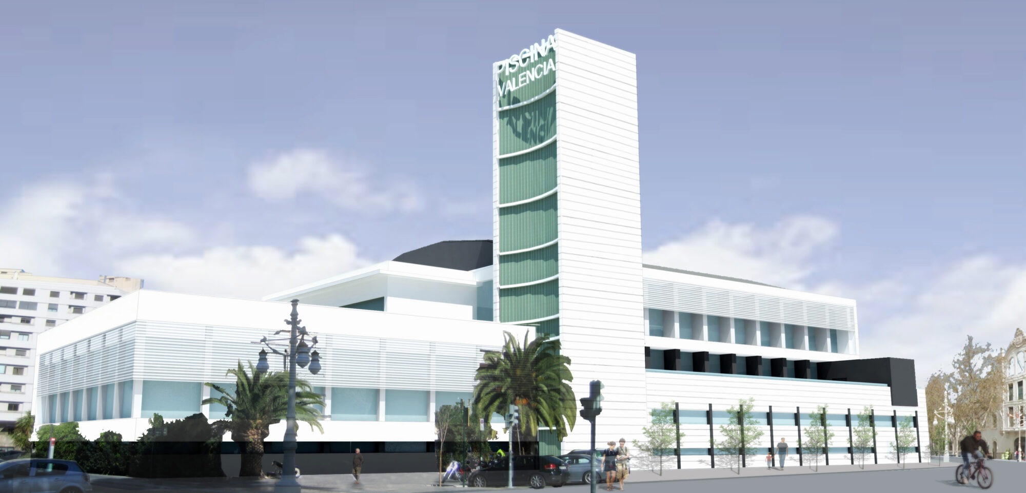 Diseño virtual piscina valencia visión de la torre