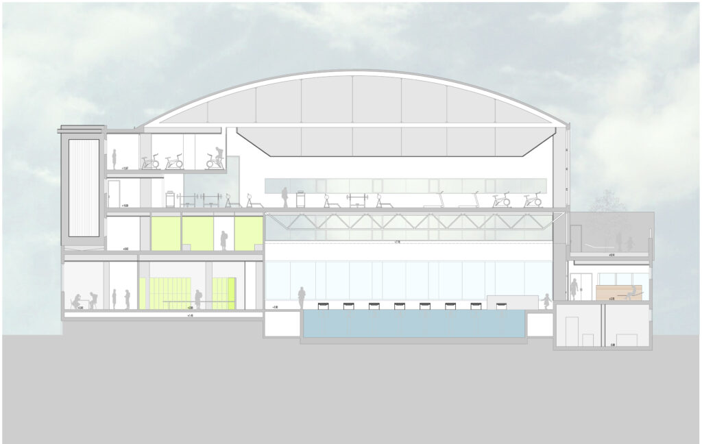 Sección del plano de Piscina Valencia
